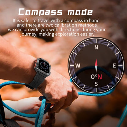 Montre connectée de sport LEMFO KR80 2,0 pouces BT5.1 IP67, prise en charge des appels Bluetooth / sommeil / oxygène sanguin / fréquence cardiaque / pression artérielle