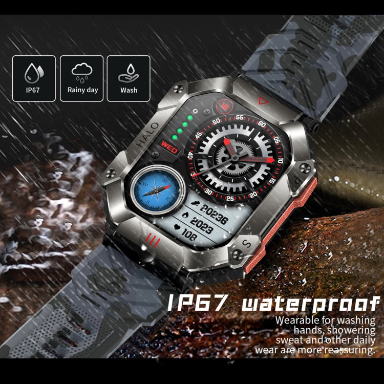 Montre connectée de sport LEMFO KR80 2,0 pouces BT5.1 IP67, prise en charge des appels Bluetooth / sommeil / oxygène sanguin / fréquence cardiaque / pression artérielle