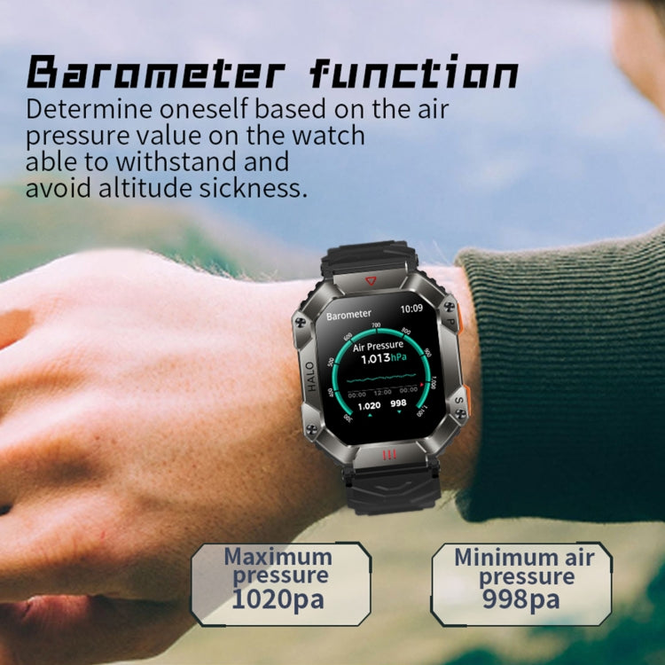 Montre connectée de sport LEMFO KR80 2,0 pouces BT5.1 IP67, prise en charge des appels Bluetooth / sommeil / oxygène sanguin / fréquence cardiaque / pression artérielle
