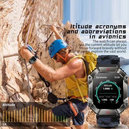 Montre connectée de sport LEMFO KR80 2,0 pouces BT5.1 IP67, prise en charge des appels Bluetooth / sommeil / oxygène sanguin / fréquence cardiaque / pression artérielle