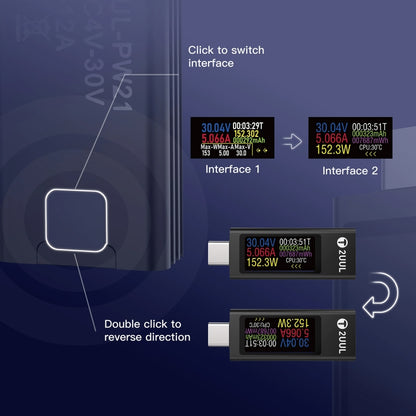Mini détecteur de charge 2UUL Charging Mate Type-C avec test de courant bidirectionnel