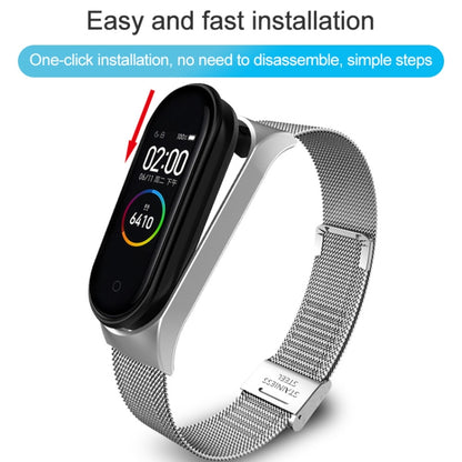 Pour Xiaomi Mi Band 4 / 3 Bracelet de remplacement en métal milanais, Silver, Black, Rose Gold, Rose Pink