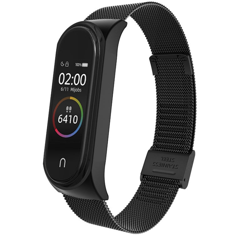 Pour Xiaomi Mi Band 4 / 3 Bracelet de remplacement en métal milanais, Silver, Black, Rose Gold, Rose Pink
