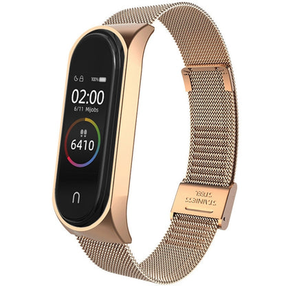 Pour Xiaomi Mi Band 4 / 3 Bracelet de remplacement en métal milanais, Silver, Black, Rose Gold, Rose Pink