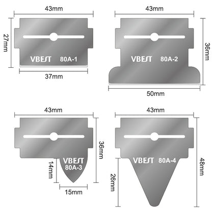 BEST VBST-80A 8 en 1 ensemble de grattoirs magnétiques polyvalents Double face en acier inoxydable pour enlever la colle