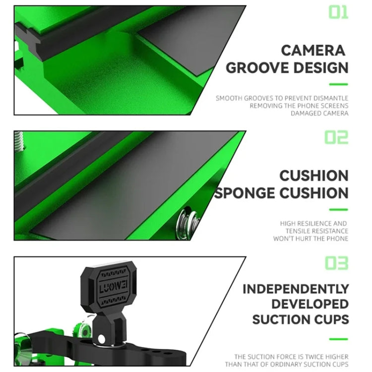 Luowei LW-301 Pro Fixation de séparation d'écran de téléphone 4 en 1 avec ventouse suspendue latérale