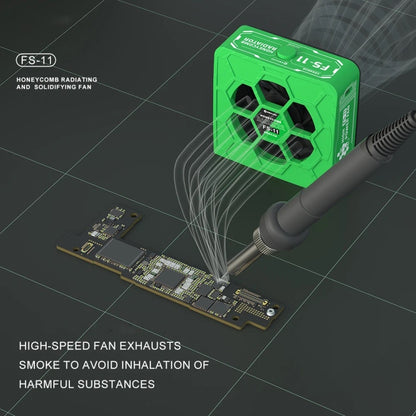 Mijing FS-11 refroidissement + durcissement UV + ventilateur rayonnant en nid d'abeille d'extraction de fumée