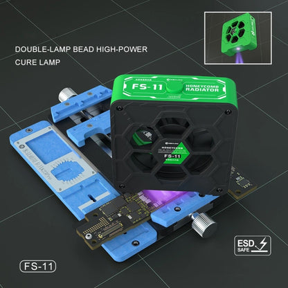 Mijing FS-11 refroidissement + durcissement UV + ventilateur rayonnant en nid d'abeille d'extraction de fumée
