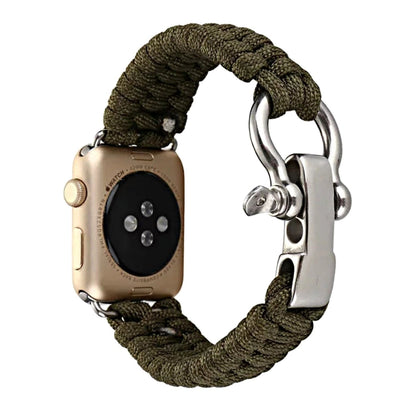 Pour Apple Watch Series 5 & 4 44mm / 3 & 2 & 1 42mm Umbrella Cord Nylon Braided Strap, 5 & 4 44mm / 3 & 2 & 1 42mm