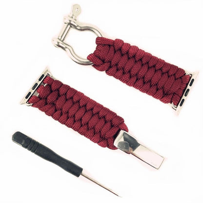 Pour Apple Watch Series 5 & 4 44mm / 3 & 2 & 1 42mm Umbrella Cord Nylon Braided Strap, 5 & 4 44mm / 3 & 2 & 1 42mm