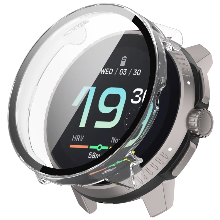 Boîtier de protection de montre intégré en PC + film en verre trempé, For Suunto Race S