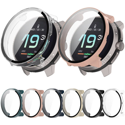 Boîtier de protection de montre intégré en PC + film en verre trempé, For Suunto Race S