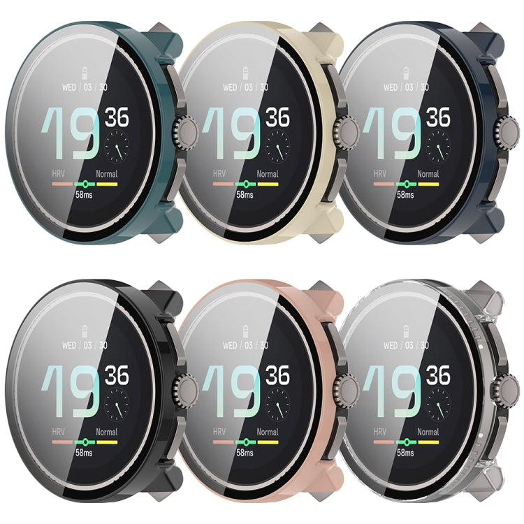 Boîtier de protection de montre intégré en PC + film en verre trempé, For Suunto Race S