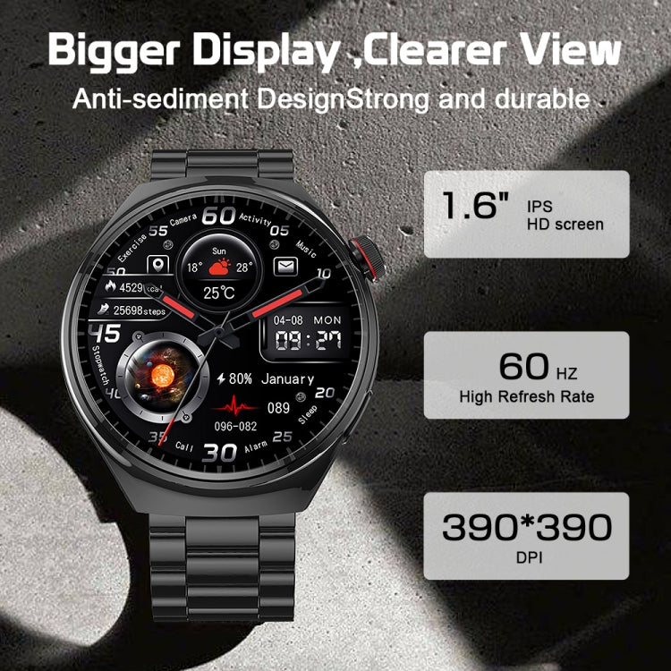 Montre connectée LEMFO LF38 avec écran IPS de 1,6 pouce et bracelet en acier, prend en charge la surveillance de l'oxygène dans le sang