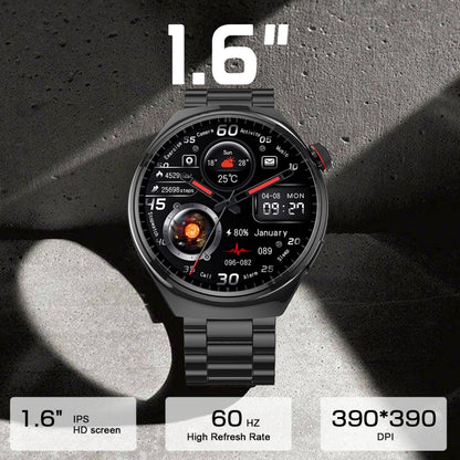 Montre connectée LEMFO LF38 avec écran IPS de 1,6 pouce et bracelet en acier, prend en charge la surveillance de l'oxygène dans le sang
