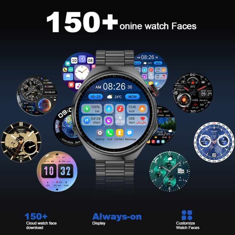 Montre connectée LEMFO LF38 avec écran IPS de 1,6 pouce et bracelet en acier, prend en charge la surveillance de l'oxygène dans le sang