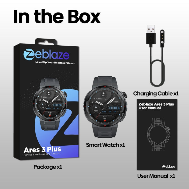 La montre connectée de fitness et de bien-être Zeblaze Ares 3 Plus de 1,43 pouces prend en charge la surveillance de la santé 24h/24