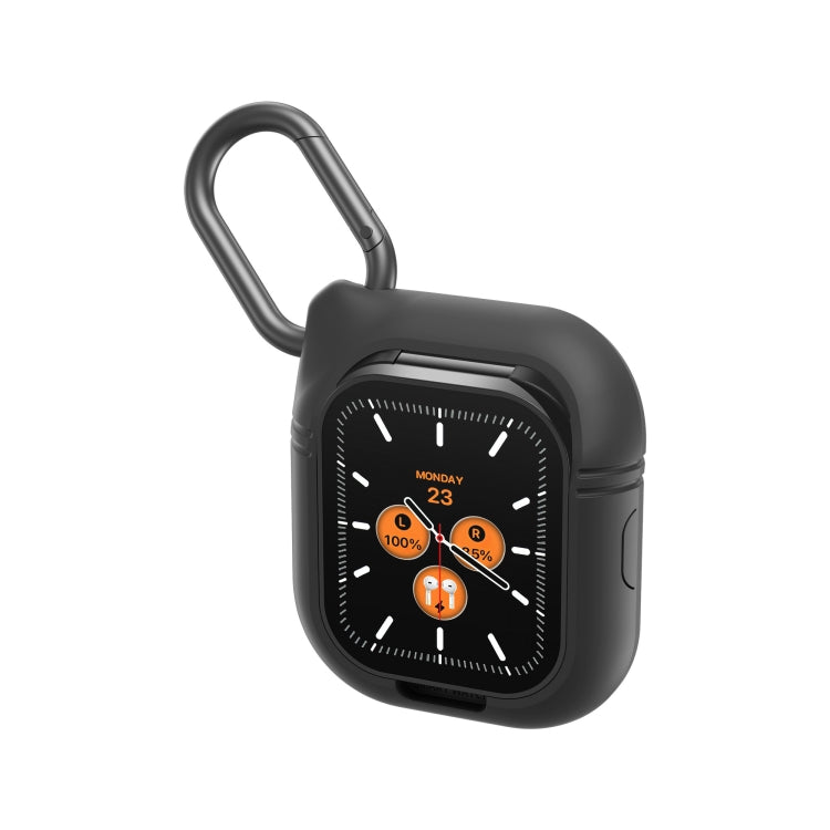 Montre connectée D8 Pro 2,01 pouces 2 en 1 avec écouteurs Bluetooth et bracelet en acier, prise en charge NFC avec coque
