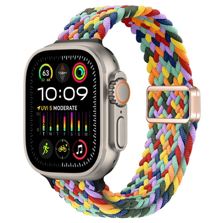 Bracelet de montre tressé en nylon avec boucle magnétique fine, For Apple Watch Ultra 2 49mm, For Apple Watch Series 9 45mm