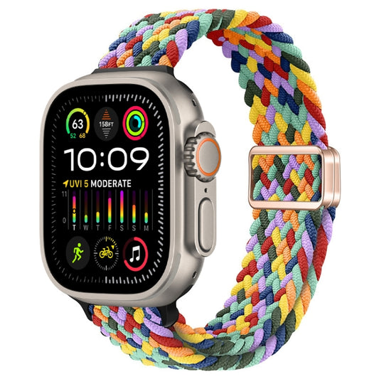 Bracelet de montre tressé en nylon avec boucle magnétique fine, For Apple Watch Ultra 2 49mm, For Apple Watch Series 9 45mm