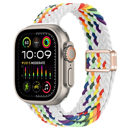 Bracelet de montre tressé en nylon avec boucle magnétique fine, For Apple Watch Ultra 2 49mm, For Apple Watch Series 9 45mm