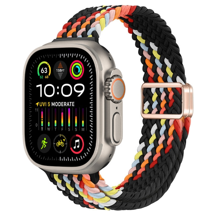 Bracelet de montre tressé en nylon avec boucle magnétique fine, For Apple Watch Ultra 2 49mm, For Apple Watch Series 9 45mm