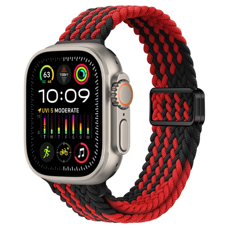 Bracelet de montre tressé en nylon avec boucle magnétique fine, For Apple Watch Ultra 2 49mm, For Apple Watch Series 9 45mm