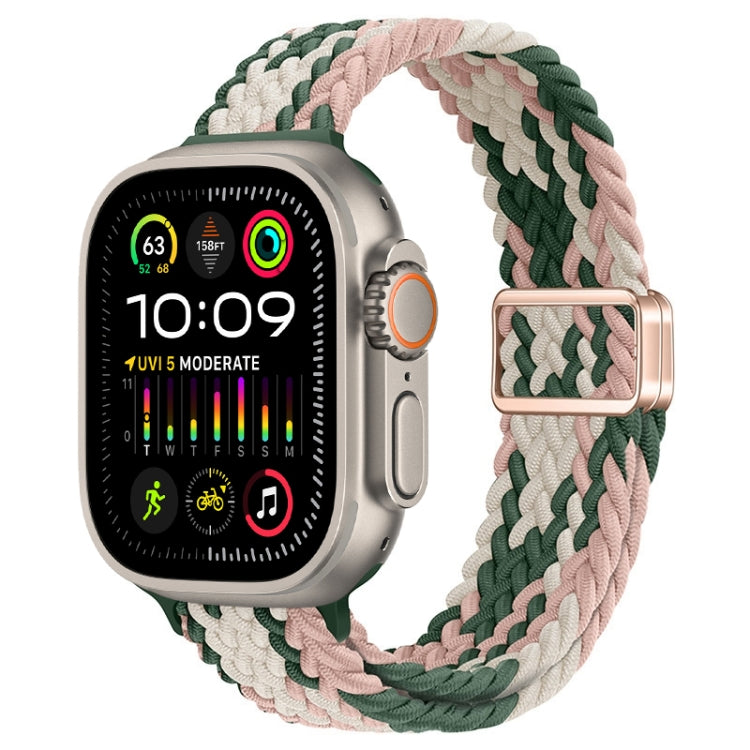 Bracelet de montre tressé en nylon avec boucle magnétique fine, For Apple Watch Ultra 2 49mm, For Apple Watch Series 9 45mm