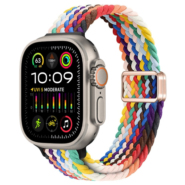 Bracelet de montre tressé en nylon avec boucle magnétique fine, For Apple Watch Ultra 2 49mm, For Apple Watch Series 9 45mm