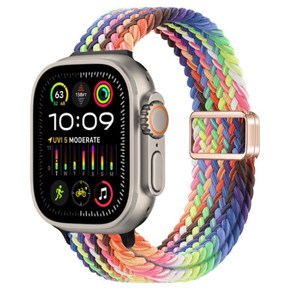 Bracelet de montre tressé en nylon avec boucle magnétique fine, For Apple Watch Ultra 2 49mm, For Apple Watch Series 9 45mm