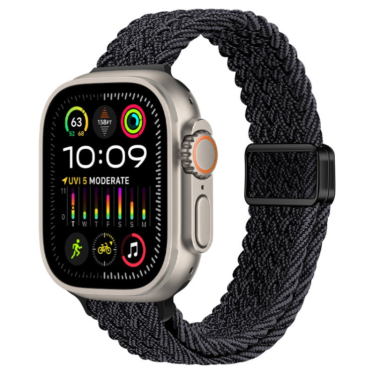 Bracelet de montre tressé en nylon avec boucle magnétique fine, For Apple Watch Ultra 2 49mm, For Apple Watch Series 9 45mm