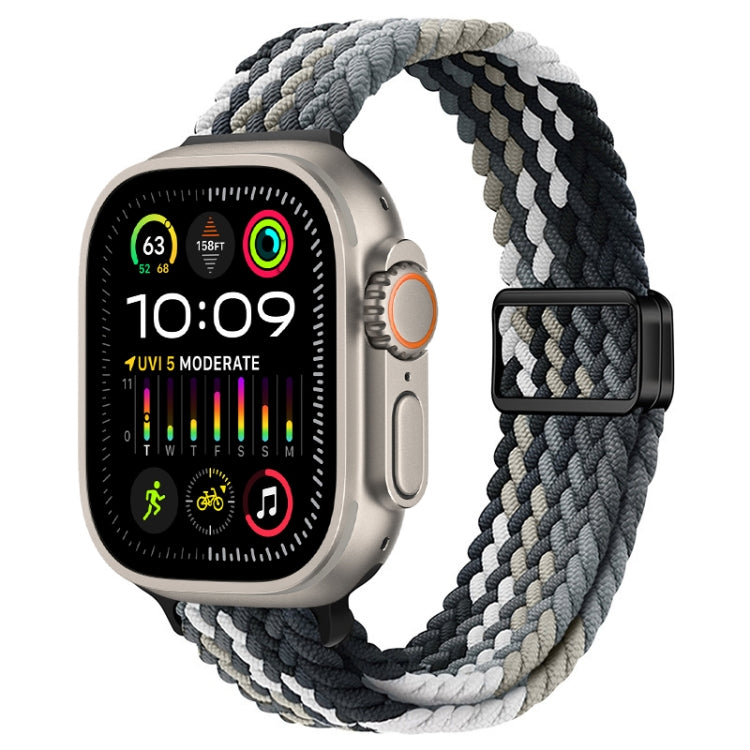 Bracelet de montre tressé en nylon avec boucle magnétique fine, For Apple Watch Ultra 2 49mm, For Apple Watch Series 9 45mm