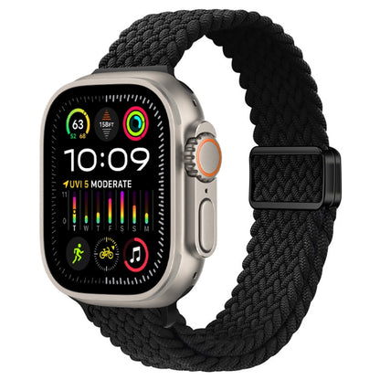 Bracelet de montre tressé en nylon avec boucle magnétique fine, For Apple Watch Ultra 2 49mm, For Apple Watch Series 9 45mm