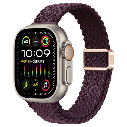 Bracelet de montre tressé en nylon avec boucle magnétique fine, For Apple Watch Ultra 2 49mm, For Apple Watch Series 9 45mm