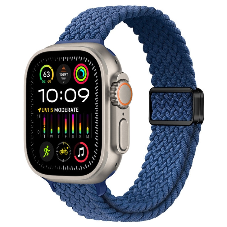 Bracelet de montre tressé en nylon avec boucle magnétique fine, For Apple Watch Ultra 2 49mm, For Apple Watch Series 9 45mm