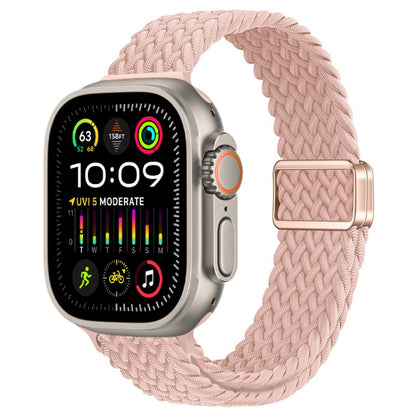 Bracelet de montre tressé en nylon avec boucle magnétique fine, For Apple Watch Ultra 2 49mm, For Apple Watch Series 9 45mm