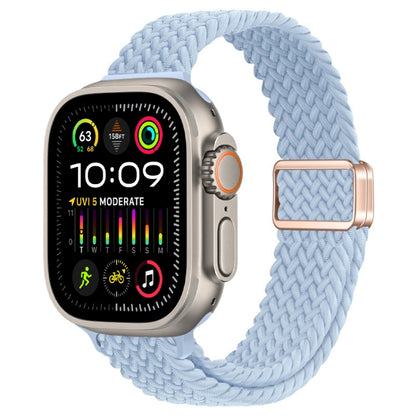 Bracelet de montre tressé en nylon avec boucle magnétique fine, For Apple Watch Ultra 2 49mm, For Apple Watch Series 9 45mm