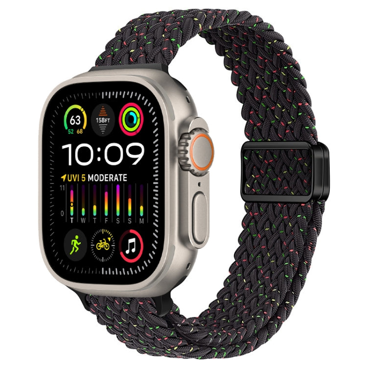 Bracelet de montre tressé en nylon avec boucle magnétique fine, For Apple Watch Ultra 2 49mm, For Apple Watch Series 9 45mm