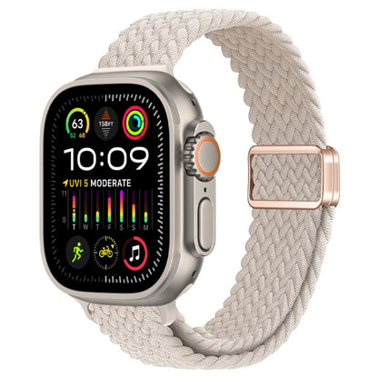 Bracelet de montre tressé en nylon avec boucle magnétique fine, For Apple Watch Ultra 2 49mm, For Apple Watch Series 9 45mm