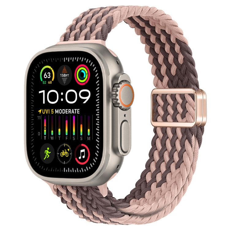 Bracelet de montre tressé en nylon avec boucle magnétique fine, For Apple Watch Ultra 2 49mm, For Apple Watch Series 9 45mm