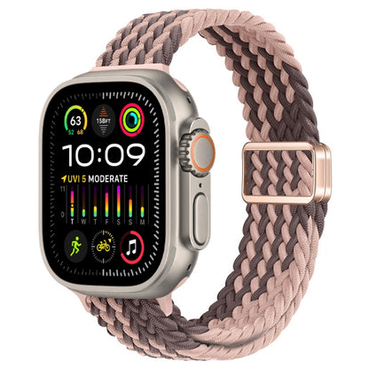 Bracelet de montre tressé en nylon avec boucle magnétique fine, For Apple Watch Ultra 2 49mm, For Apple Watch Series 9 45mm
