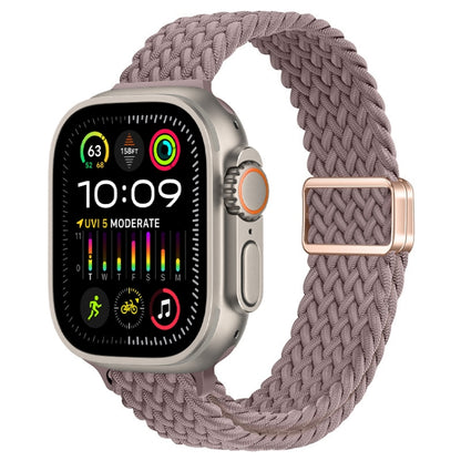 Bracelet de montre tressé en nylon avec boucle magnétique fine, For Apple Watch Ultra 2 49mm, For Apple Watch Series 9 45mm