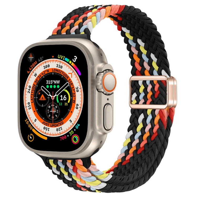 Bracelet de montre tressé en nylon avec boucle magnétique fine, For Apple Watch Series 9 41mm, For Apple Watch Ultra 49mm