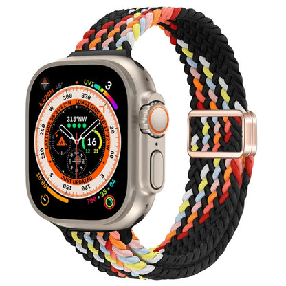 Bracelet de montre tressé en nylon avec boucle magnétique fine, For Apple Watch Series 9 41mm, For Apple Watch Ultra 49mm