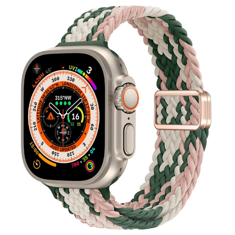 Bracelet de montre tressé en nylon avec boucle magnétique fine, For Apple Watch Series 9 41mm, For Apple Watch Ultra 49mm