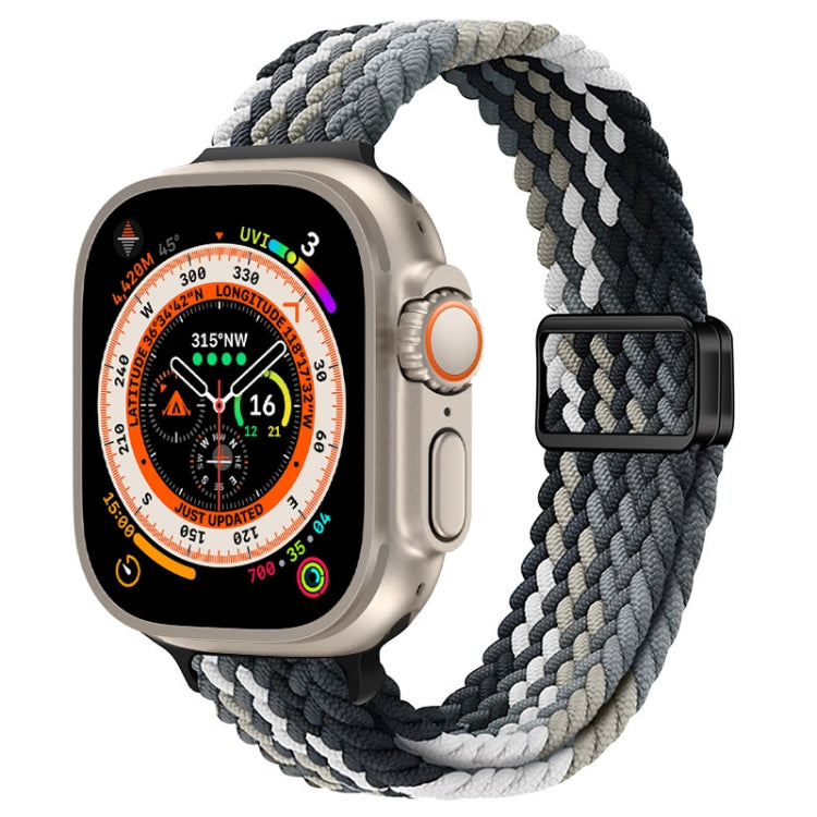 Bracelet de montre tressé en nylon avec boucle magnétique fine, For Apple Watch Series 9 41mm, For Apple Watch Ultra 49mm