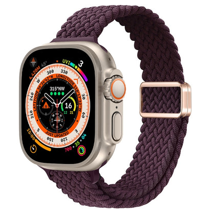 Bracelet de montre tressé en nylon avec boucle magnétique fine, For Apple Watch Series 9 41mm, For Apple Watch Ultra 49mm