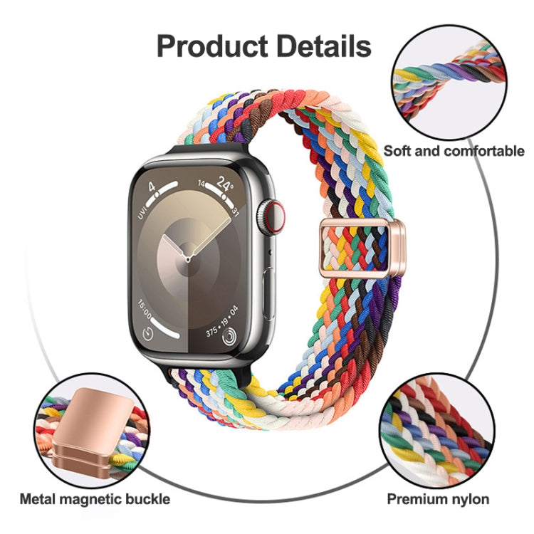 Bracelet de montre tressé en nylon avec boucle magnétique fine, For Apple Watch Series 6 40mm, For Apple Watch Series 6 44mm
