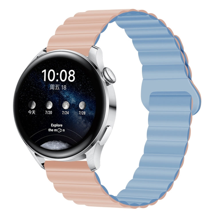 Bracelet de montre magnétique en silicone bicolore, 20mm, 22mm