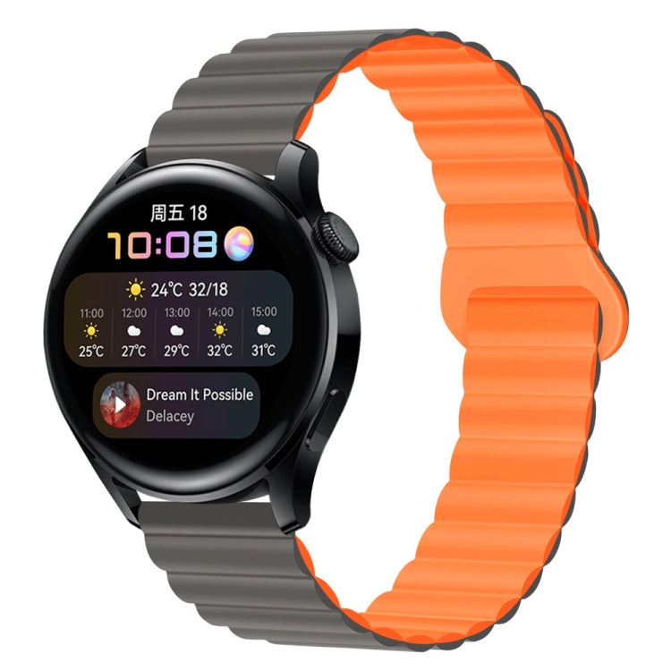 Bracelet de montre magnétique en silicone bicolore, 20mm, 22mm